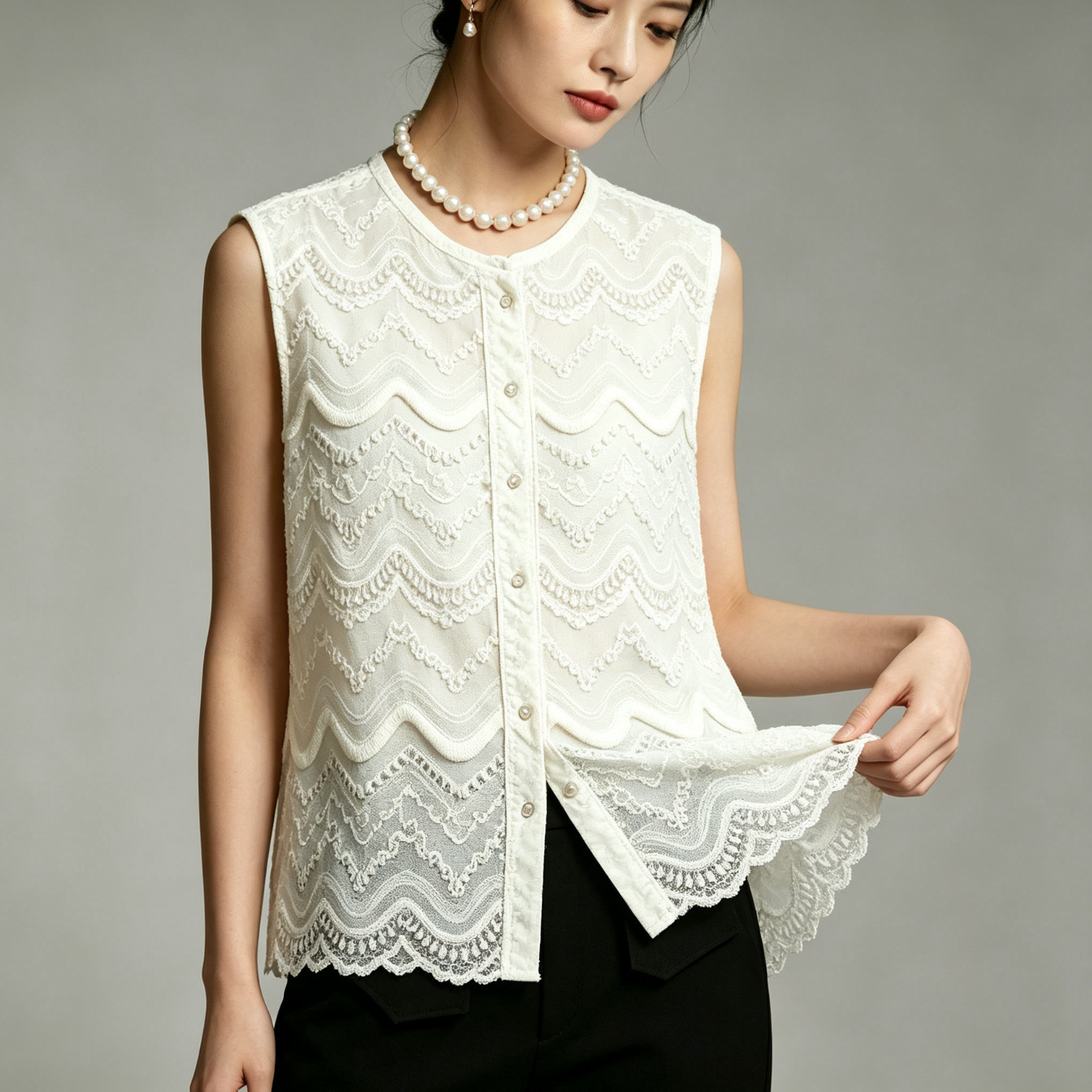 Women's Elegant Lace Sleeveless Top