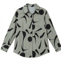 Women's Geometric Print V-Neck Blouse