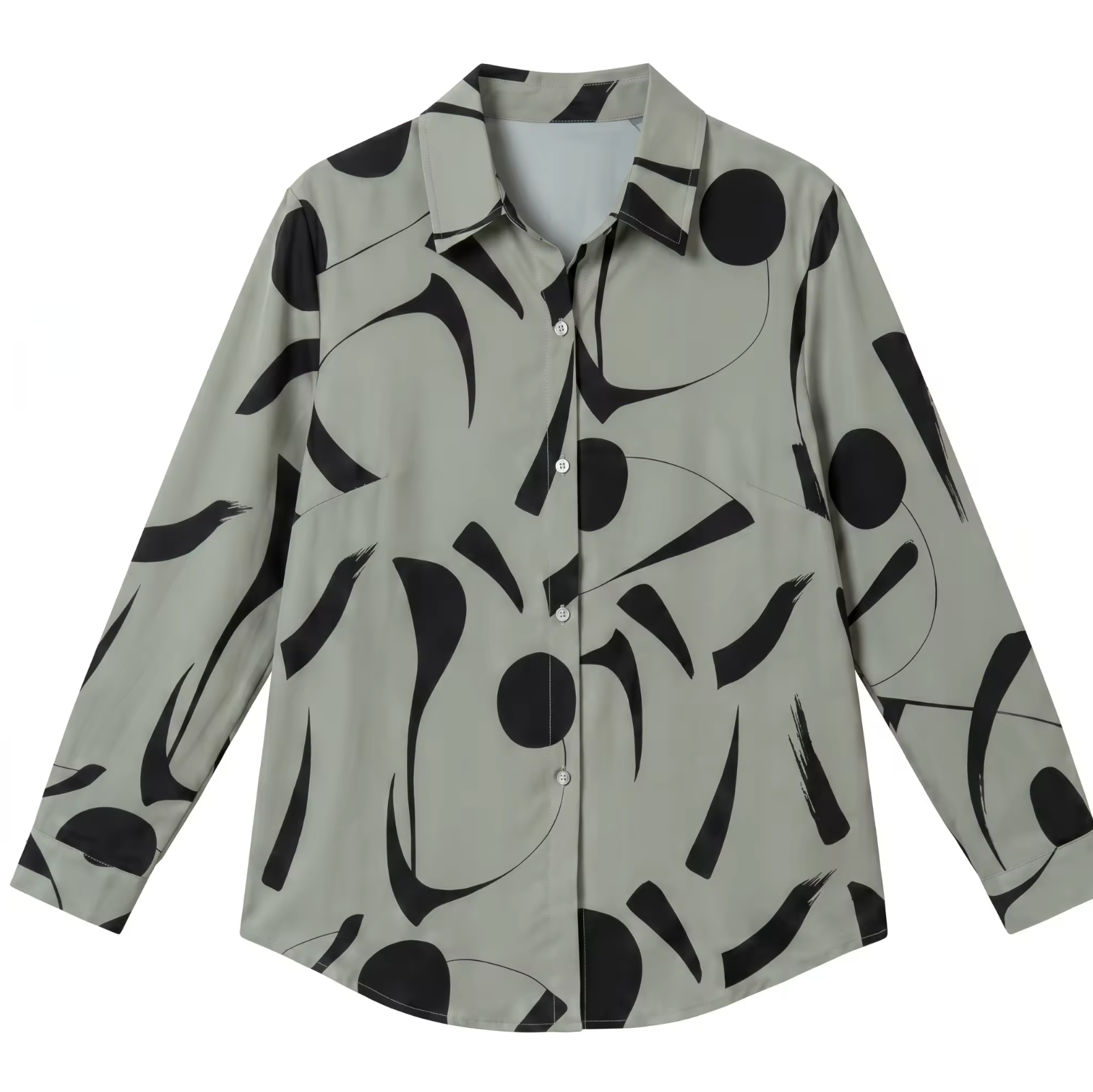 Women's Geometric Print V-Neck Blouse