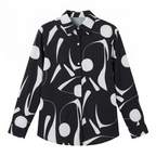 Women's Geometric Print V-Neck Blouse