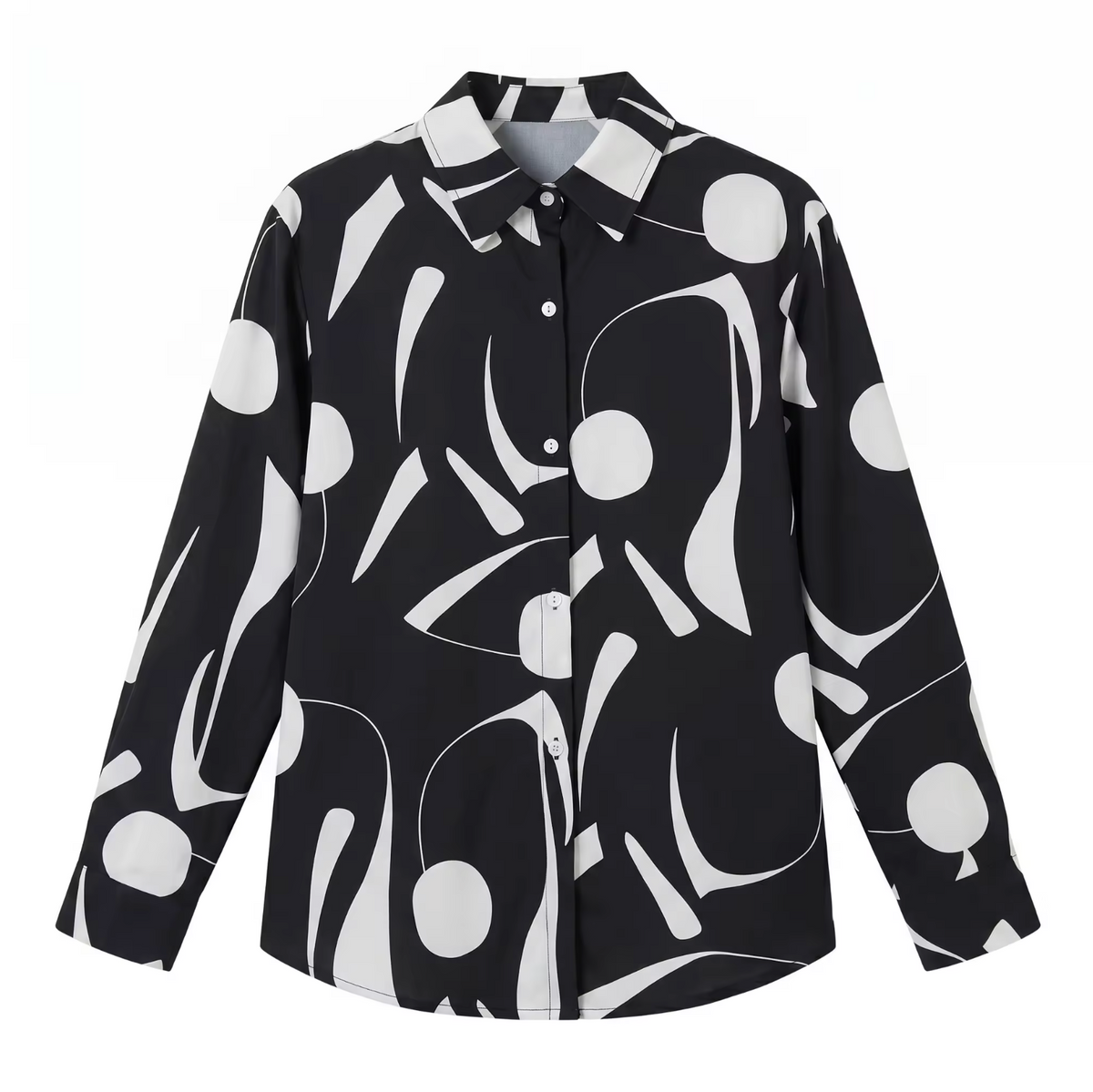 Women's Geometric Print V-Neck Blouse