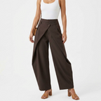 Women's High-Waisted Wide-Leg Wrap Trousers