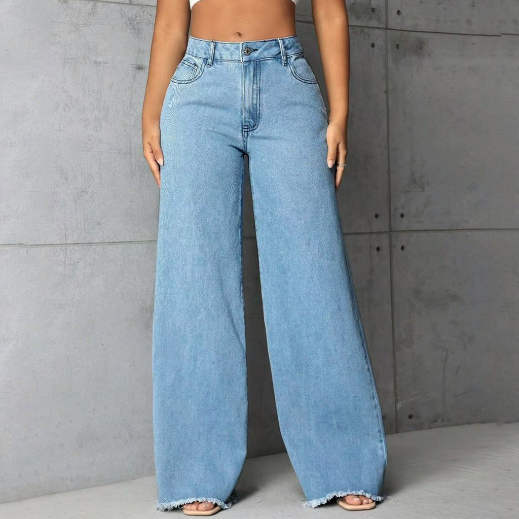 Washed High-Waisted Jeans