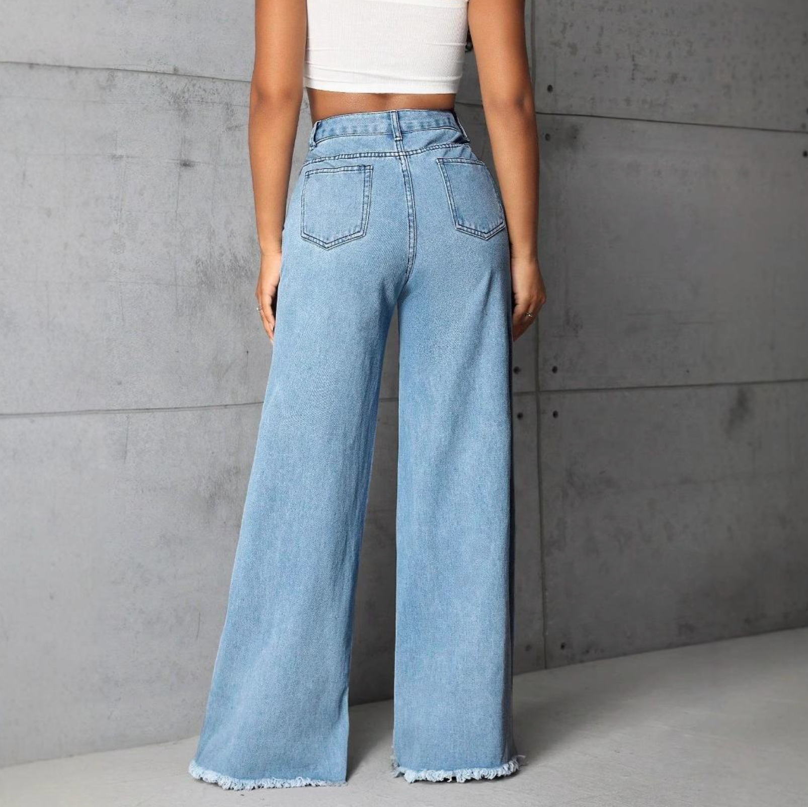 Washed High-Waisted Jeans