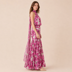 Floral Halter Neck Maxi Dress
