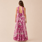 Floral Halter Neck Maxi Dress