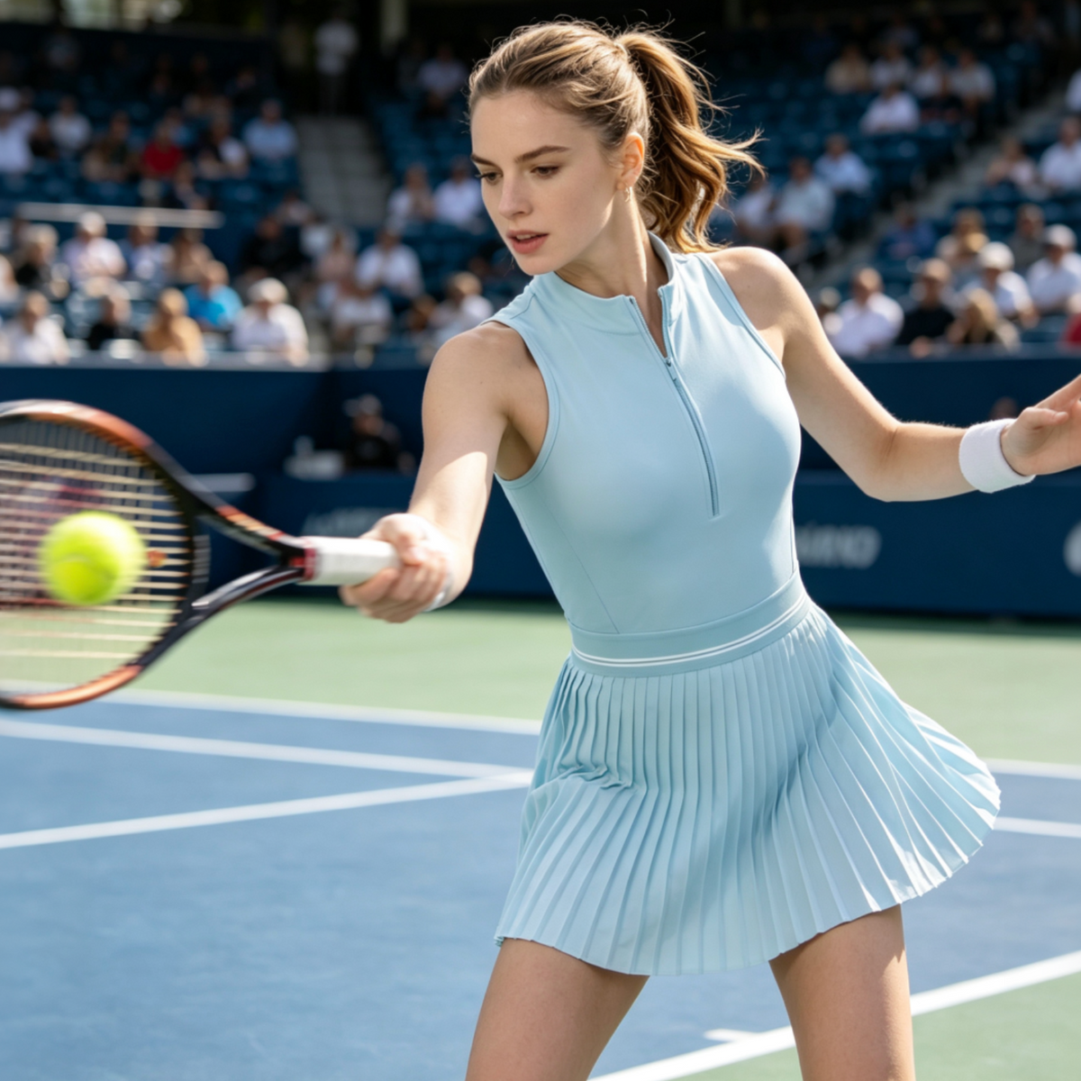 Breathable Mock Neck Athletic Dress