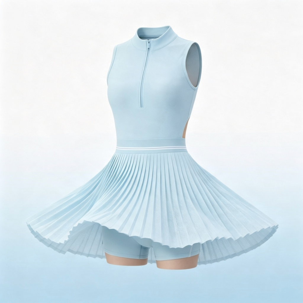 Breathable Mock Neck Athletic Dress