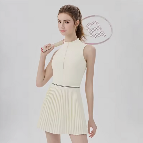 Breathable Mock Neck Athletic Dress