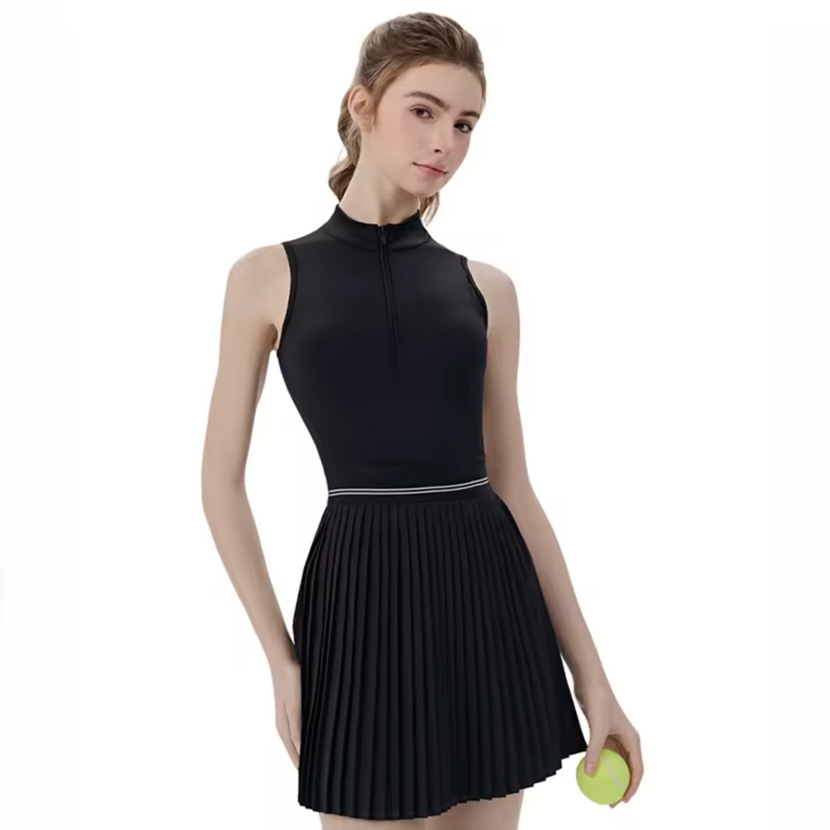 Breathable Mock Neck Athletic Dress